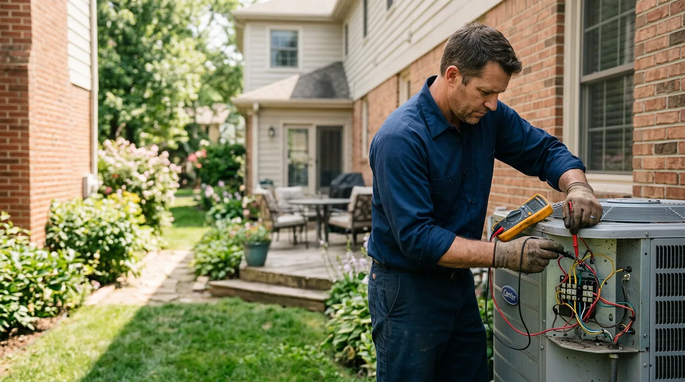 HVAC technician working near Mayfield, NY